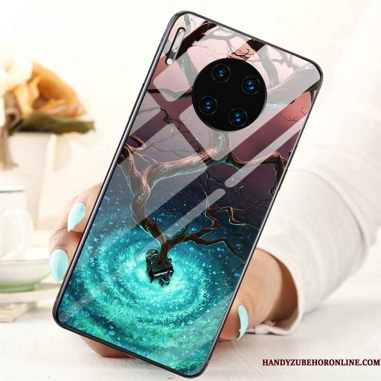 Hoesje Huawei Mate 30 Mode Glas Tempereren, Hoes Huawei Mate 30 Skärmskydd Ring