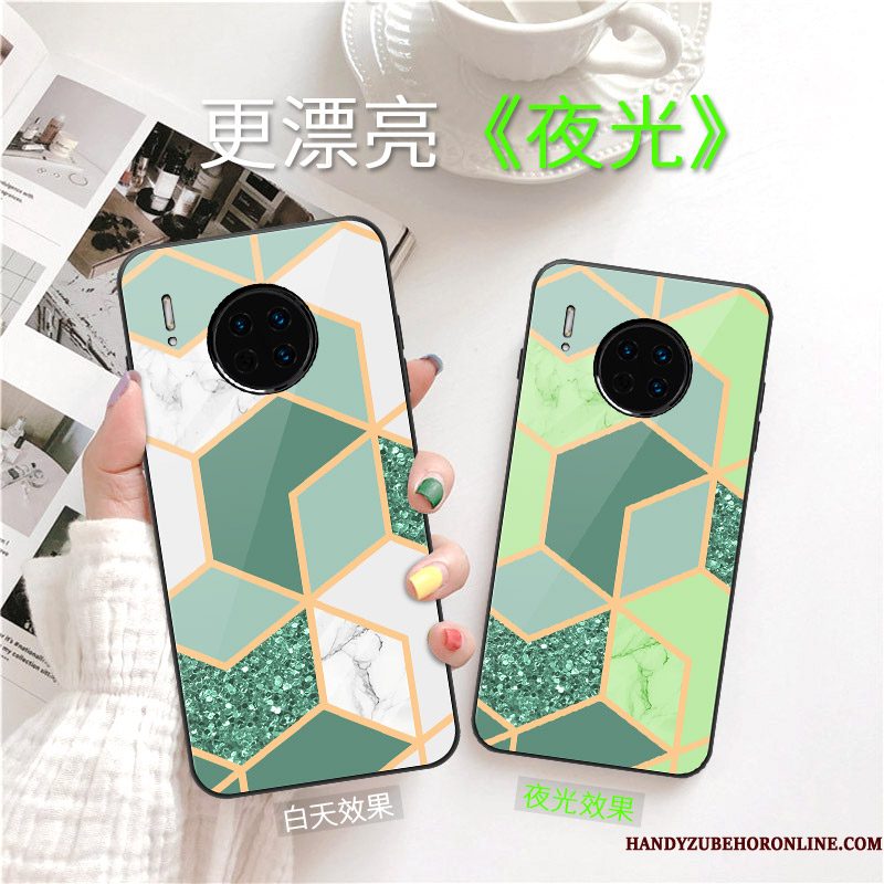 Hoesje Huawei Mate 30 Mode Wind Trendy Merk, Hoes Huawei Mate 30 Scheppend Donkergroentelefoon