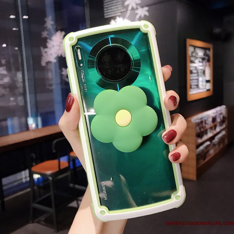 Hoesje Huawei Mate 30 Ondersteuning Eenvoudige Hard, Hoes Huawei Mate 30 Bloemen Roze