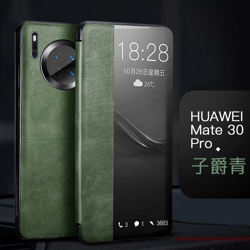 Hoesje Huawei Mate 30 Pro Folio Anti-falltelefoon, Hoes Huawei Mate 30 Pro Leer Nieuw Koe