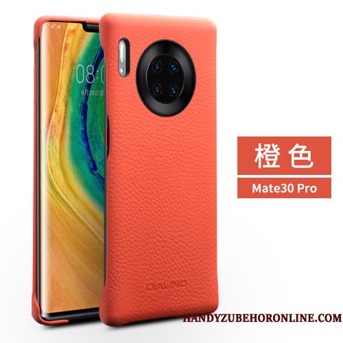 Hoesje Huawei Mate 30 Pro Leer Eenvoudige Rood, Hoes Huawei Mate 30 Pro Mode Achterkleptelefoon