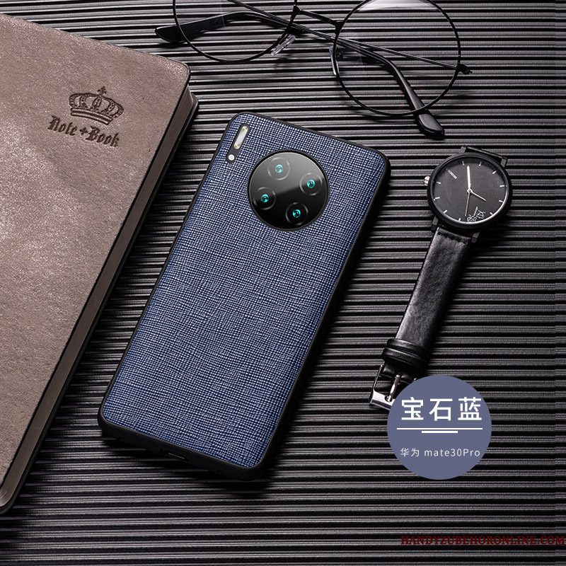 Hoesje Huawei Mate 30 Pro Leer High End Zwart, Hoes Huawei Mate 30 Pro Zacht Kwaliteit Anti-fall