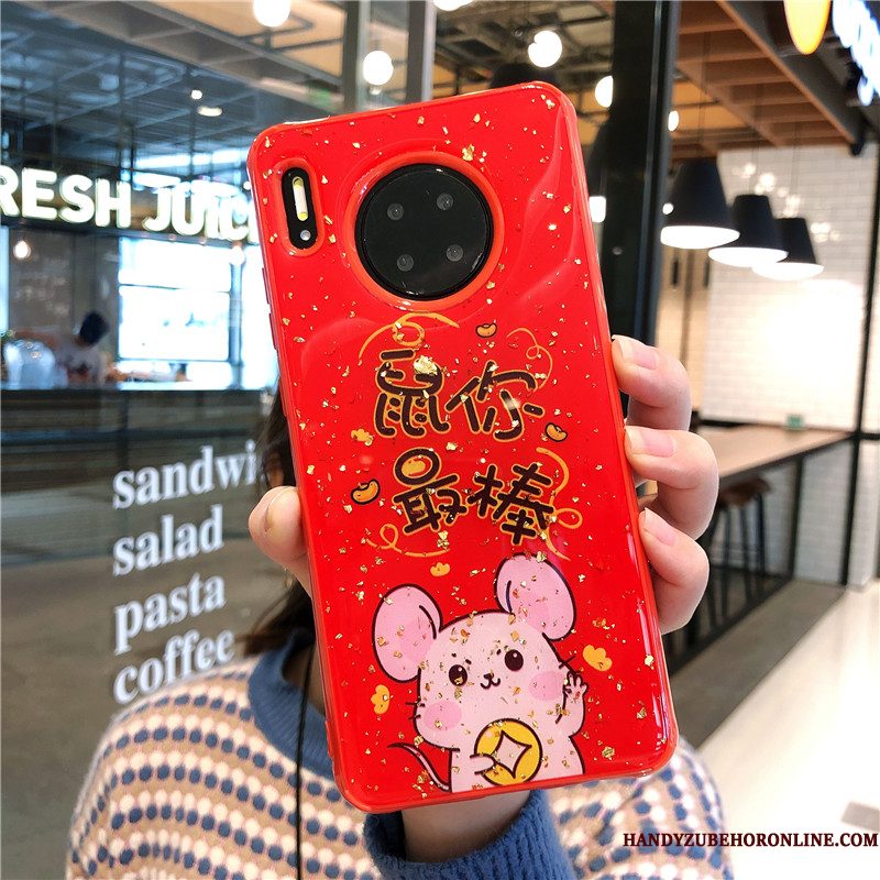 Hoesje Huawei Mate 30 Pro Zacht Persoonlijk Trendy Merk, Hoes Huawei Mate 30 Pro Scheppend Rat Rood