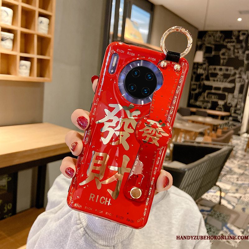 Hoesje Huawei Mate 30 Pro Zacht Telefoon Anti-fall, Hoes Huawei Mate 30 Pro Bescherming Rood Eenvoudige