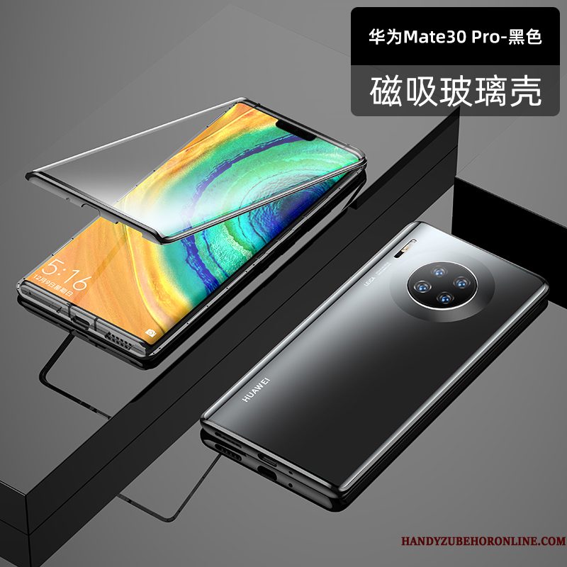 Hoesje Huawei Mate 30 Pro Zakken Anti-fall Net Red, Hoes Huawei Mate 30 Pro Bescherming Glas Purper