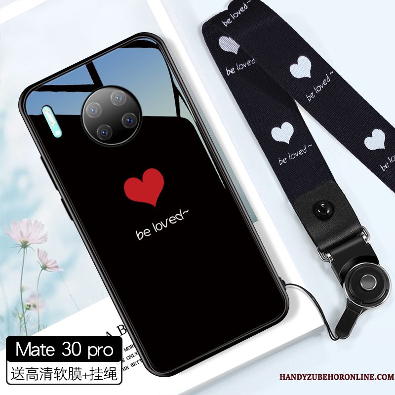 Hoesje Huawei Mate 30 Pro Zakken Loverstelefoon, Hoes Huawei Mate 30 Pro Net Red Zwart