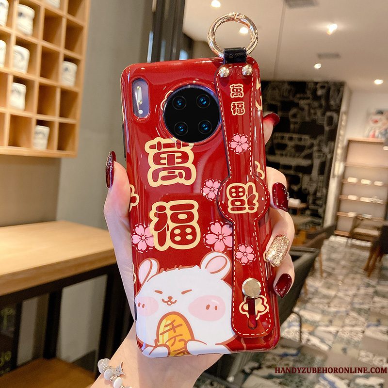 Hoesje Huawei Mate 30 Scheppend Anti-fall Rood, Hoes Huawei Mate 30 Zacht Telefoon Rat