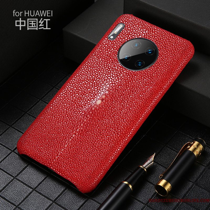 Hoesje Huawei Mate 30 Zakken High End Pas, Hoes Huawei Mate 30 Leer Telefoon Zwart