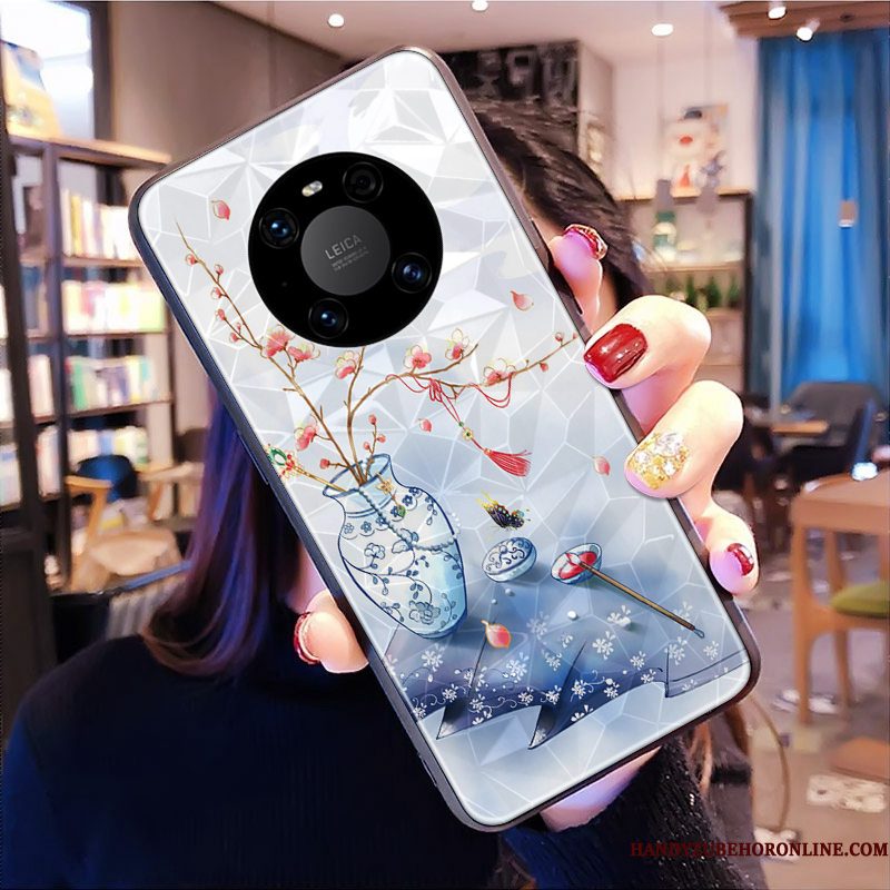 Hoesje Huawei Mate 40 Bescherming Hardtelefoon, Hoes Huawei Mate 40 Blauw Chinese Stijl