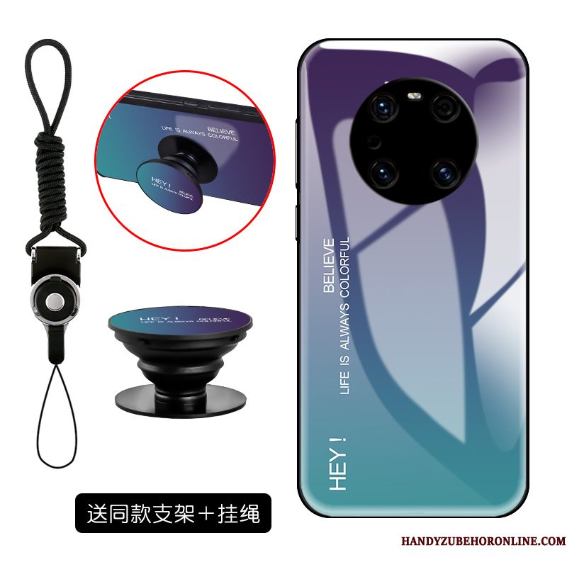 Hoesje Huawei Mate 40 Pro Bescherming Anti-fall Gehard Glas, Hoes Huawei Mate 40 Pro Zakken Telefoon Blauw