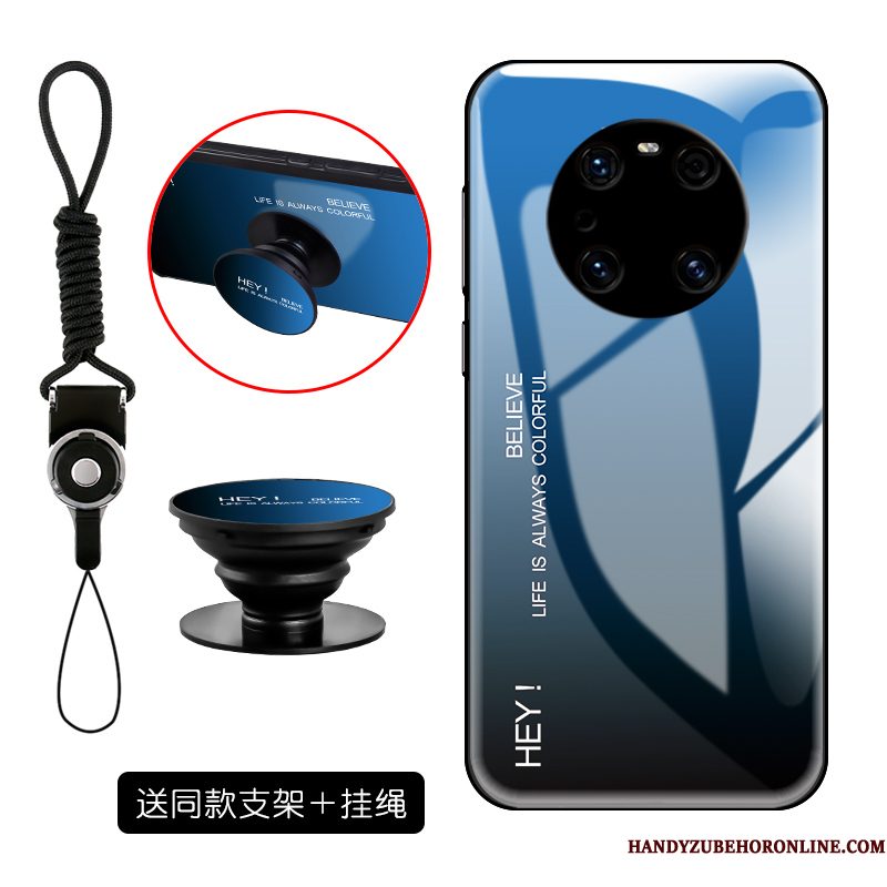 Hoesje Huawei Mate 40 Pro Bescherming Anti-fall Gehard Glas, Hoes Huawei Mate 40 Pro Zakken Telefoon Blauw
