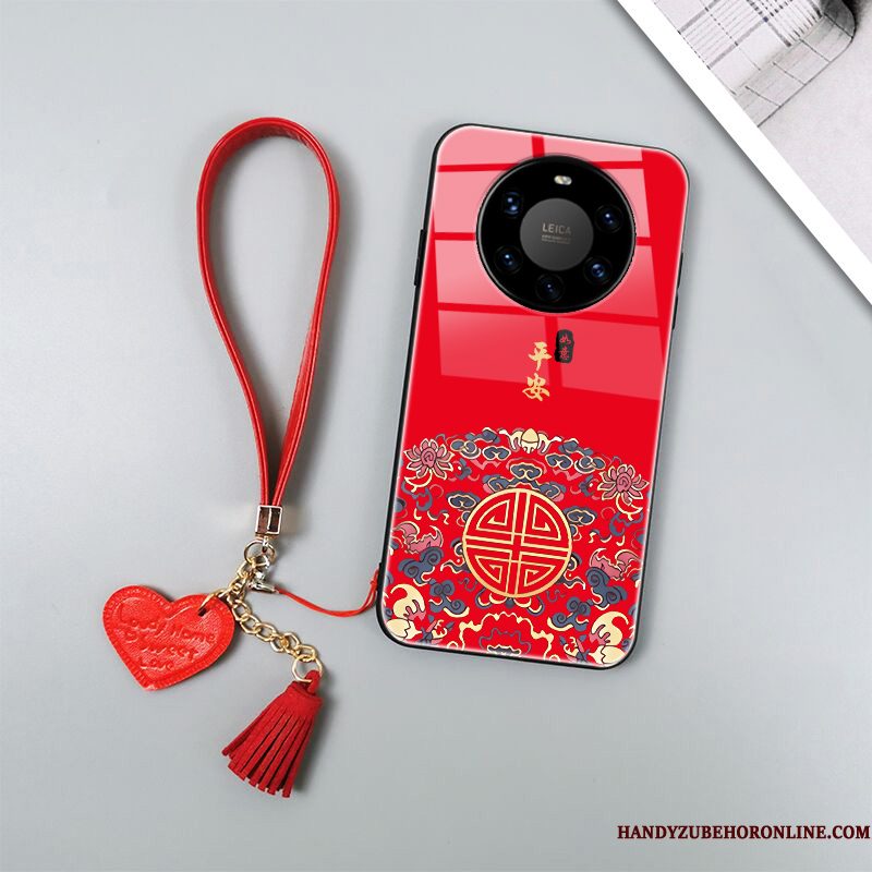 Hoesje Huawei Mate 40 Pro+ Bescherming Chinese Stijl Anti-fall, Hoes Huawei Mate 40 Pro+ Siliconen Roodtelefoon