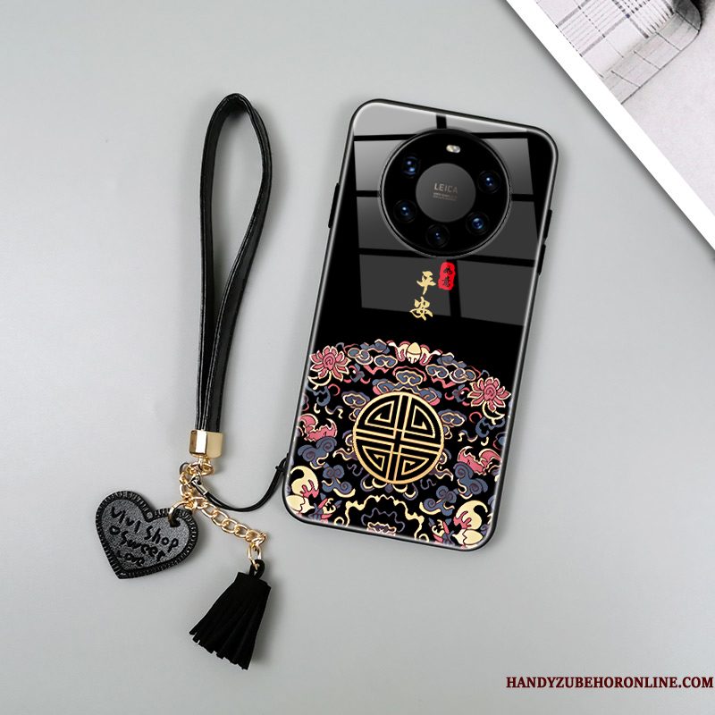 Hoesje Huawei Mate 40 Pro+ Bescherming Chinese Stijl Anti-fall, Hoes Huawei Mate 40 Pro+ Siliconen Roodtelefoon