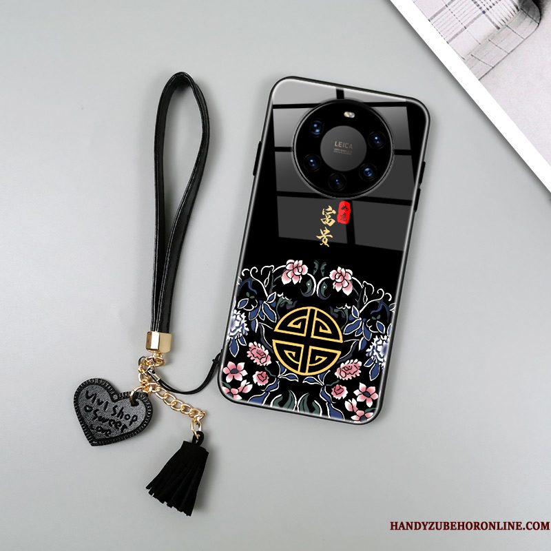 Hoesje Huawei Mate 40 Pro+ Bescherming Chinese Stijl Anti-fall, Hoes Huawei Mate 40 Pro+ Siliconen Roodtelefoon