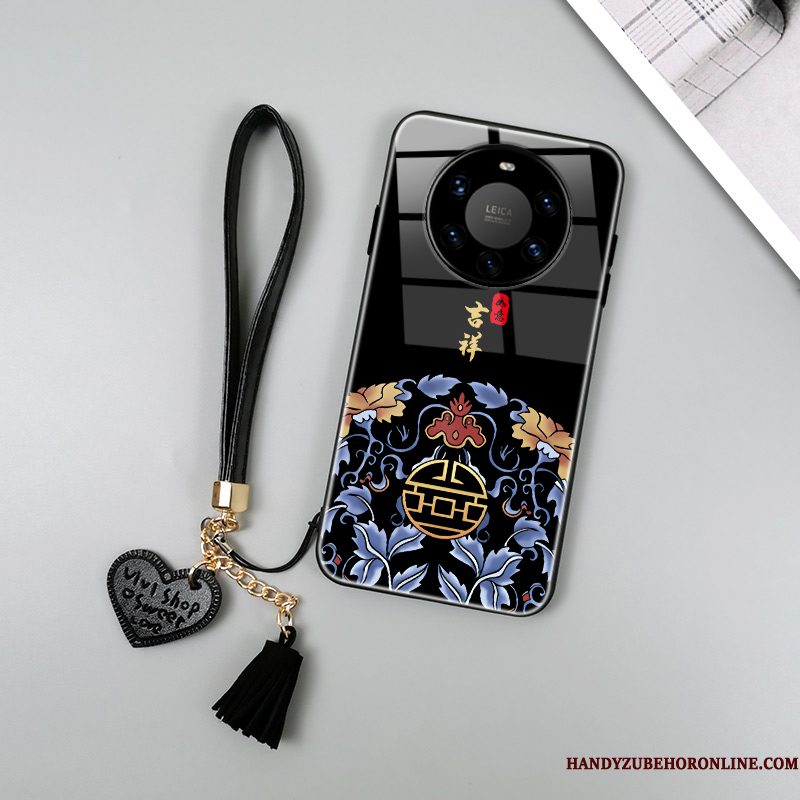 Hoesje Huawei Mate 40 Pro+ Bescherming Chinese Stijl Anti-fall, Hoes Huawei Mate 40 Pro+ Siliconen Roodtelefoon