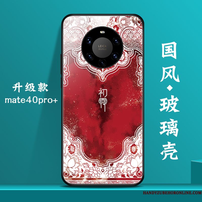 Hoesje Huawei Mate 40 Pro+ Scheppend Chinese Stijl Wit, Hoes Huawei Mate 40 Pro+ Nieuw Wind