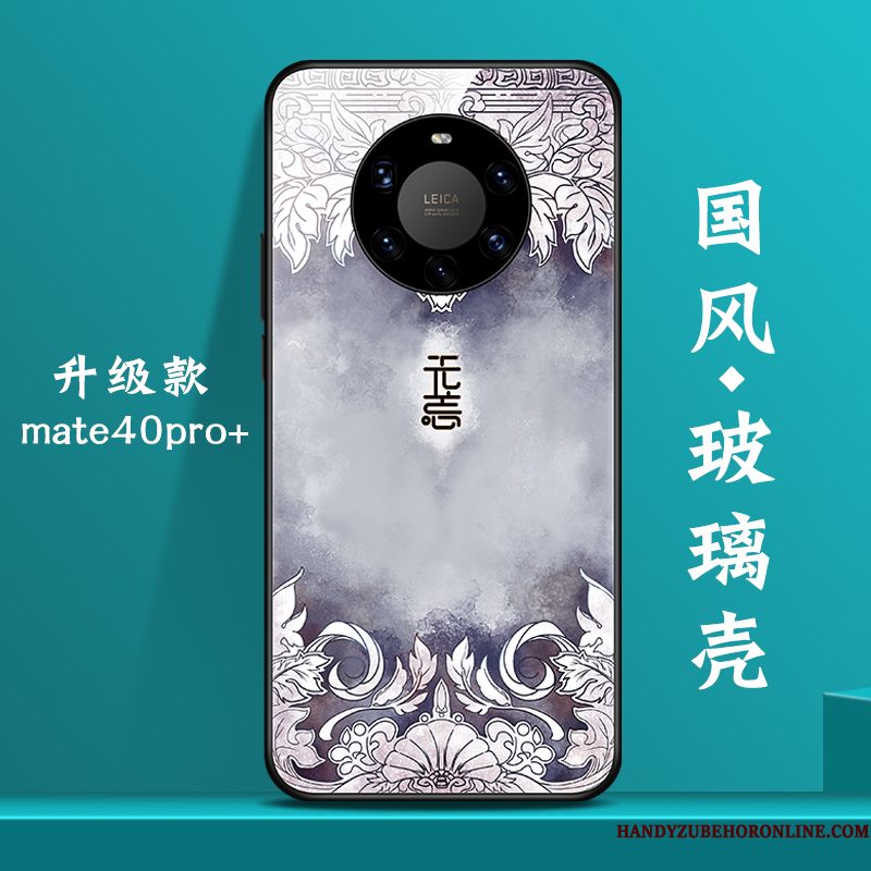 Hoesje Huawei Mate 40 Pro+ Scheppend Chinese Stijl Wit, Hoes Huawei Mate 40 Pro+ Nieuw Wind