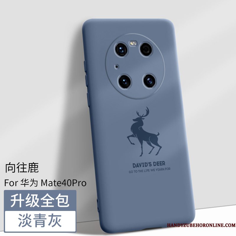 Hoesje Huawei Mate 40 Pro Siliconen Blauw Nieuw, Hoes Huawei Mate 40 Pro Zakken Magnetisch Anti-fall