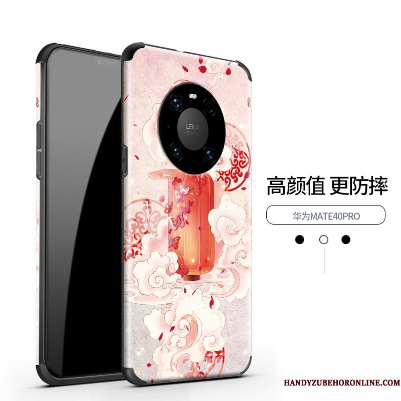 Hoesje Huawei Mate 40 Pro Siliconen Nieuw Bloemen, Hoes Huawei Mate 40 Pro Vintage Chinese Stijl Patroon