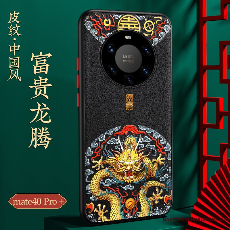 Hoesje Huawei Mate 40 Pro+ Zakken Chinese Stijl Donkerblauw, Hoes Huawei Mate 40 Pro+ Bescherming Nieuw Trend