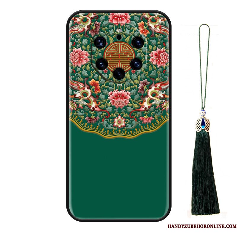 Hoesje Huawei Mate 40 Rs Bescherming Wind Kwasten, Hoes Huawei Mate 40 Rs Vintage Persoonlijk Groen