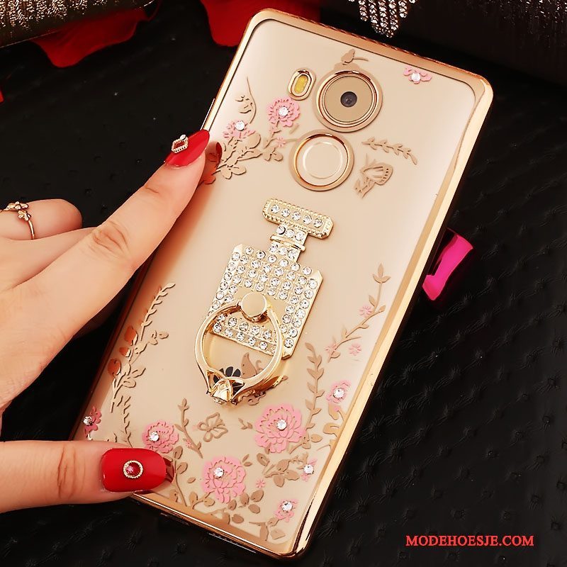 Hoesje Huawei Mate 8 Bescherming Anti-fall Roze, Hoes Huawei Mate 8 Strass Trend Ring