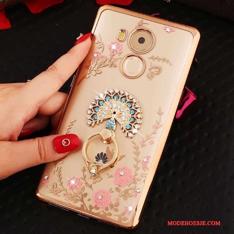 Hoesje Huawei Mate 8 Bescherming Anti-fall Roze, Hoes Huawei Mate 8 Strass Trend Ring