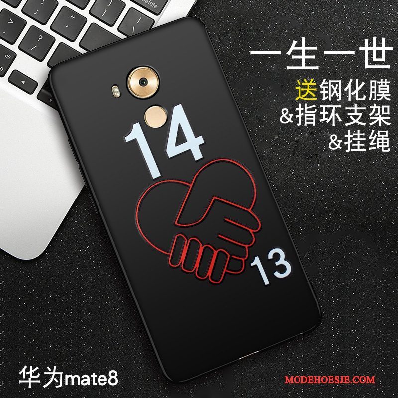 Hoesje Huawei Mate 8 Bescherming Telefoon Zwart, Hoes Huawei Mate 8 Siliconen Anti-fall Schrobben
