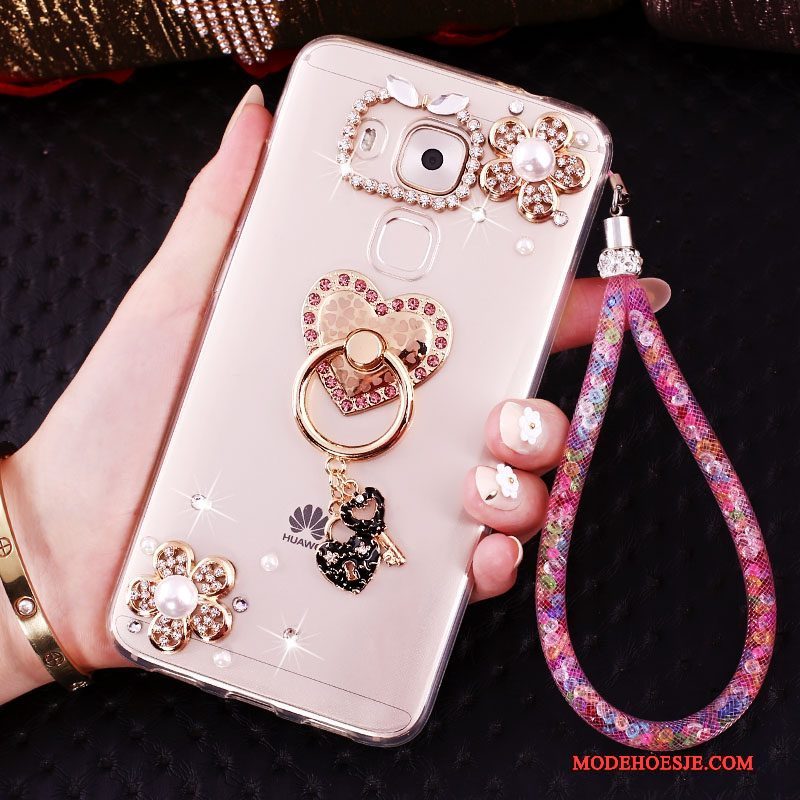 Hoesje Huawei Mate 8 Scheppend Telefoon Ring, Hoes Huawei Mate 8 Strass Goud