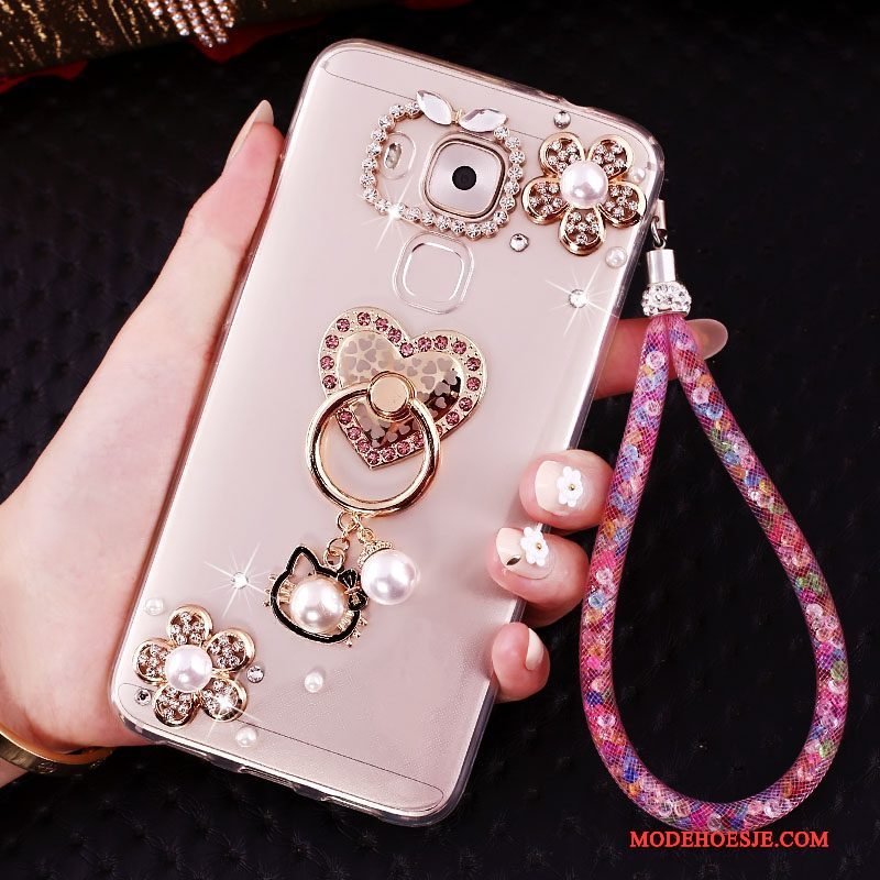 Hoesje Huawei Mate 8 Scheppend Telefoon Ring, Hoes Huawei Mate 8 Strass Goud