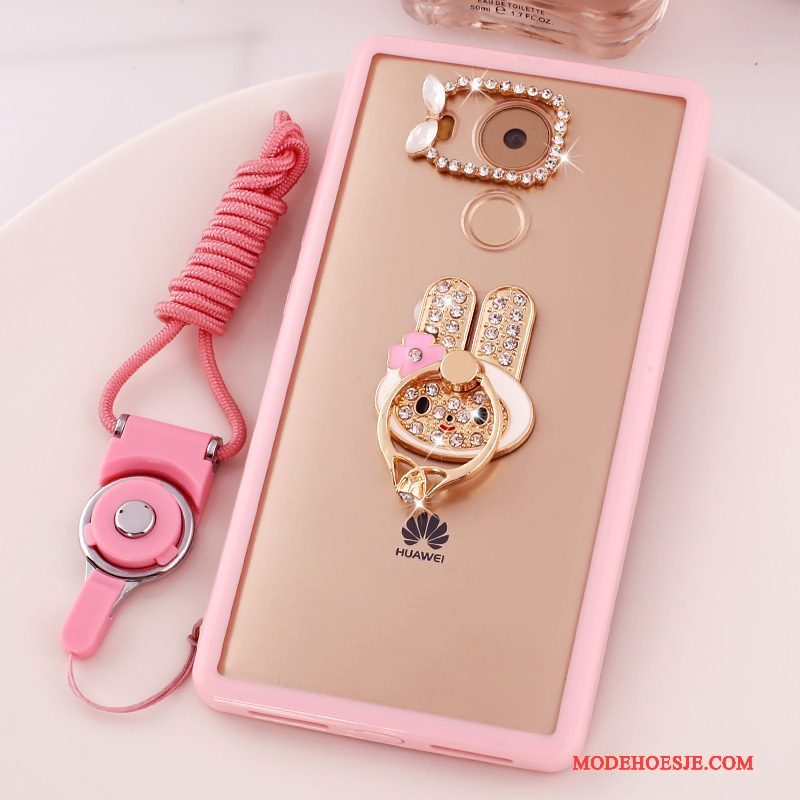 Hoesje Huawei Mate 8 Spotprent Roze Hanger, Hoes Huawei Mate 8 Bescherming Telefoon Anti-fall