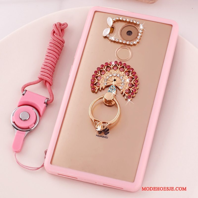 Hoesje Huawei Mate 8 Spotprent Roze Hanger, Hoes Huawei Mate 8 Bescherming Telefoon Anti-fall