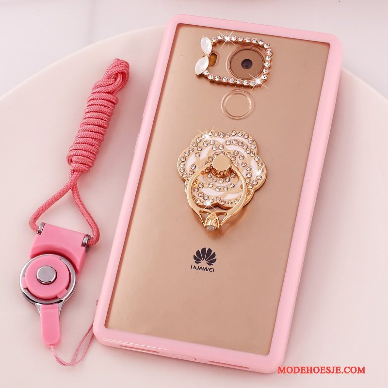 Hoesje Huawei Mate 8 Spotprent Roze Hanger, Hoes Huawei Mate 8 Bescherming Telefoon Anti-fall