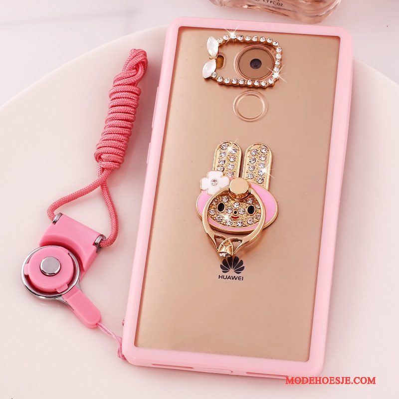 Hoesje Huawei Mate 8 Spotprent Roze Hanger, Hoes Huawei Mate 8 Bescherming Telefoon Anti-fall