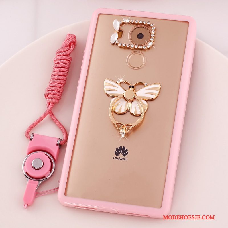 Hoesje Huawei Mate 8 Spotprent Roze Hanger, Hoes Huawei Mate 8 Bescherming Telefoon Anti-fall