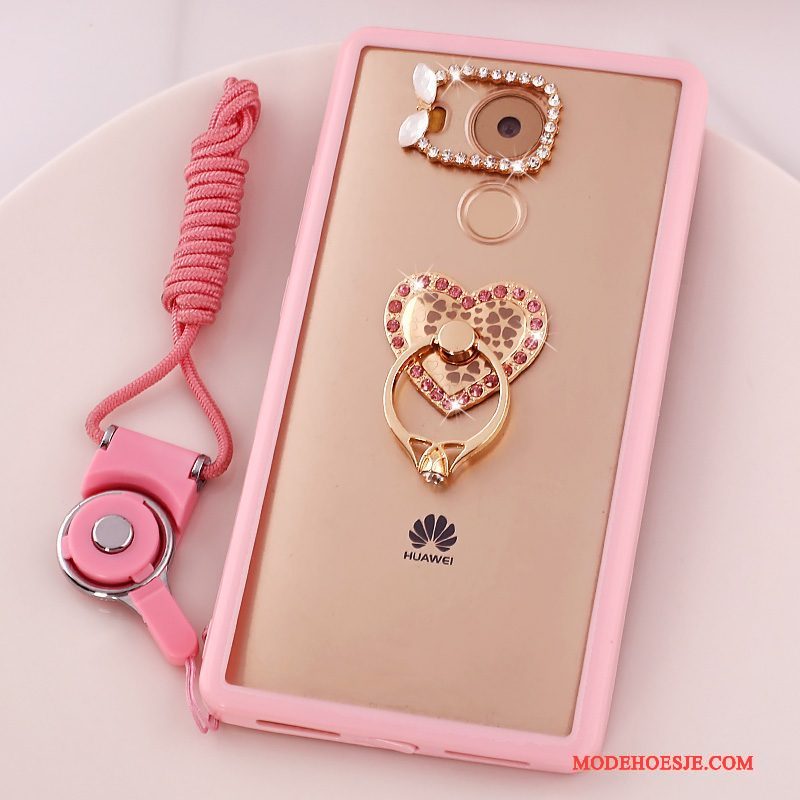 Hoesje Huawei Mate 8 Spotprent Roze Hanger, Hoes Huawei Mate 8 Bescherming Telefoon Anti-fall