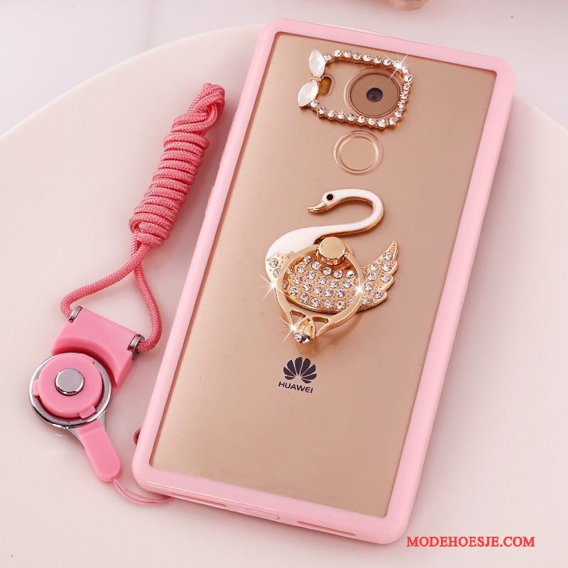 Hoesje Huawei Mate 8 Spotprent Roze Hanger, Hoes Huawei Mate 8 Bescherming Telefoon Anti-fall