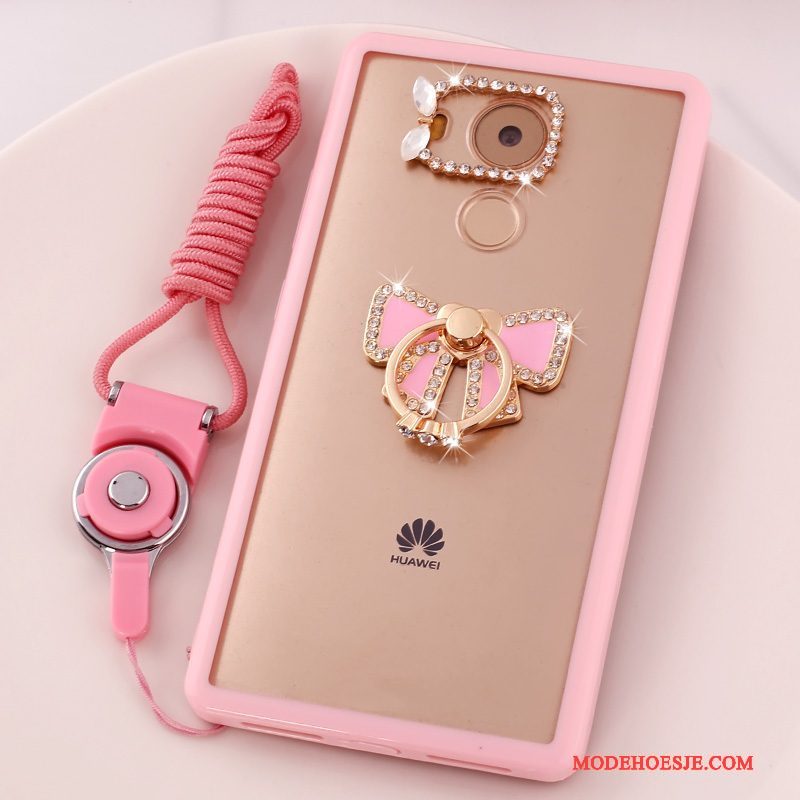 Hoesje Huawei Mate 8 Spotprent Roze Hanger, Hoes Huawei Mate 8 Bescherming Telefoon Anti-fall