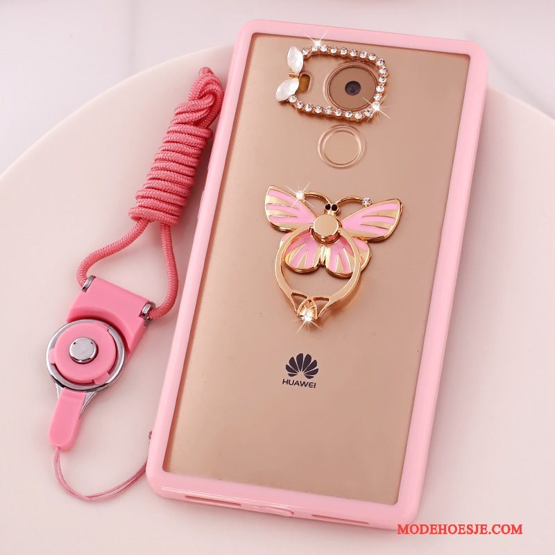 Hoesje Huawei Mate 8 Spotprent Roze Hanger, Hoes Huawei Mate 8 Bescherming Telefoon Anti-fall