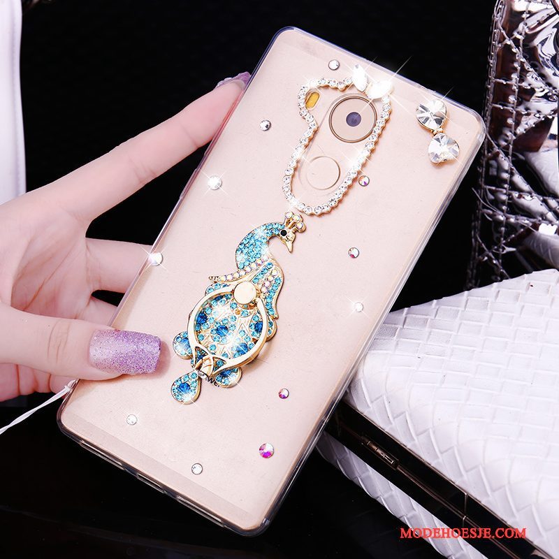 Hoesje Huawei Mate 8 Strass Anti-fall Goud, Hoes Huawei Mate 8 Zacht Trend Hanger