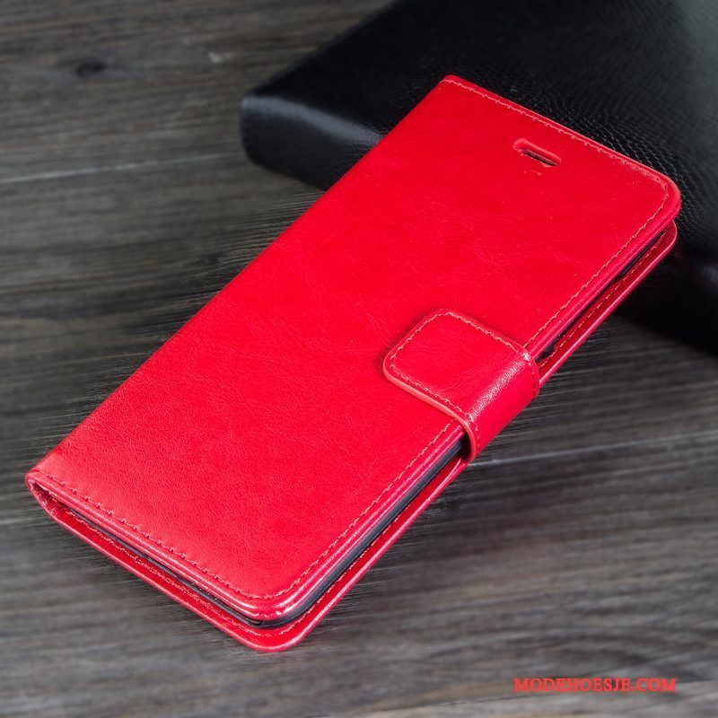 Hoesje Huawei Mate 9 Bescherming Anti-fall Rood, Hoes Huawei Mate 9 Leer Hangertelefoon