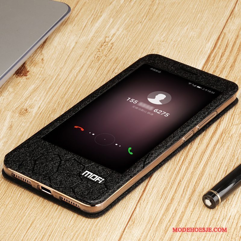 Hoesje Huawei Mate 9 Bescherming Anti-fall Zwart, Hoes Huawei Mate 9 Siliconen Windowstelefoon