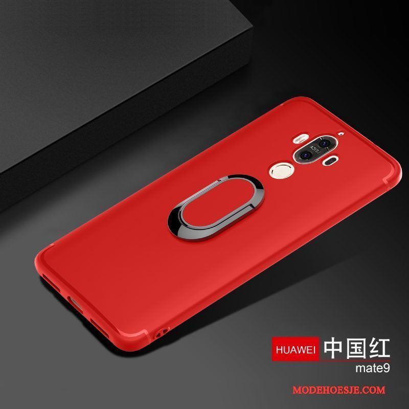 Hoesje Huawei Mate 9 Bescherming Ring Zwart, Hoes Huawei Mate 9 Telefoon Dun