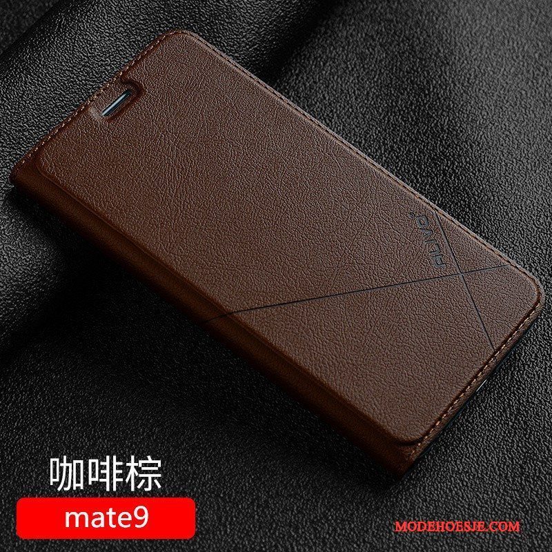 Hoesje Huawei Mate 9 Folio Telefoon Blauw, Hoes Huawei Mate 9 Zakken Anti-fall