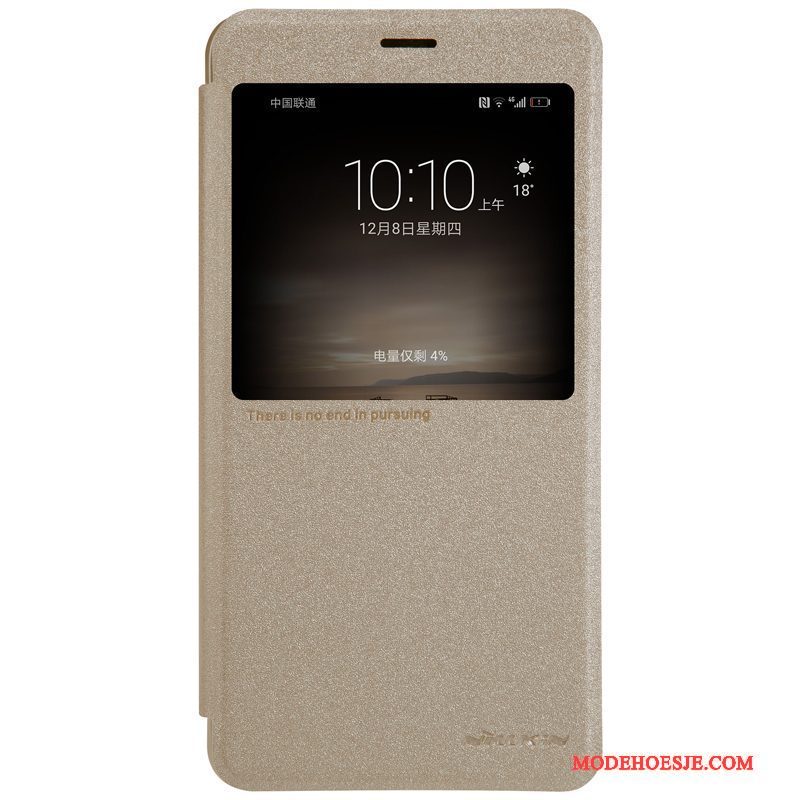 Hoesje Huawei Mate 9 Folio Telefoon Goud, Hoes Huawei Mate 9 Leer Veelkleurig