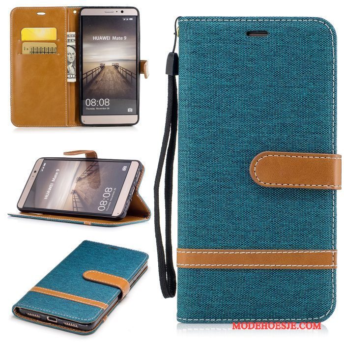 Hoesje Huawei Mate 9 Leer Roodtelefoon, Hoes Huawei Mate 9 Folio Achterklep