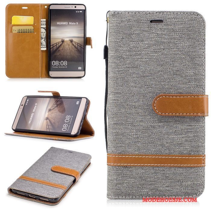 Hoesje Huawei Mate 9 Leer Roodtelefoon, Hoes Huawei Mate 9 Folio Achterklep