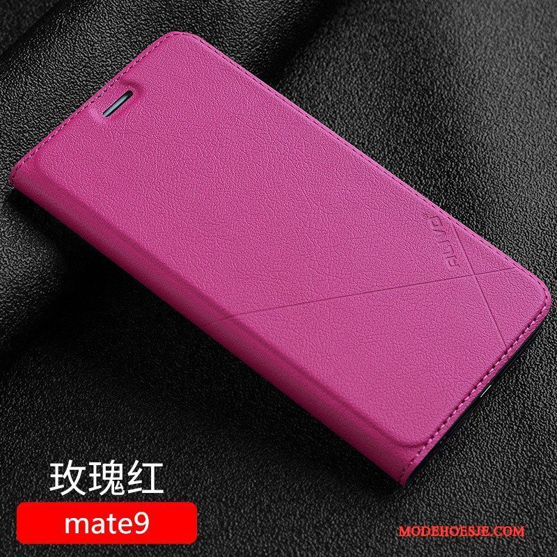 Hoesje Huawei Mate 9 Leer Telefoon Anti-fall, Hoes Huawei Mate 9 Bescherming Roze