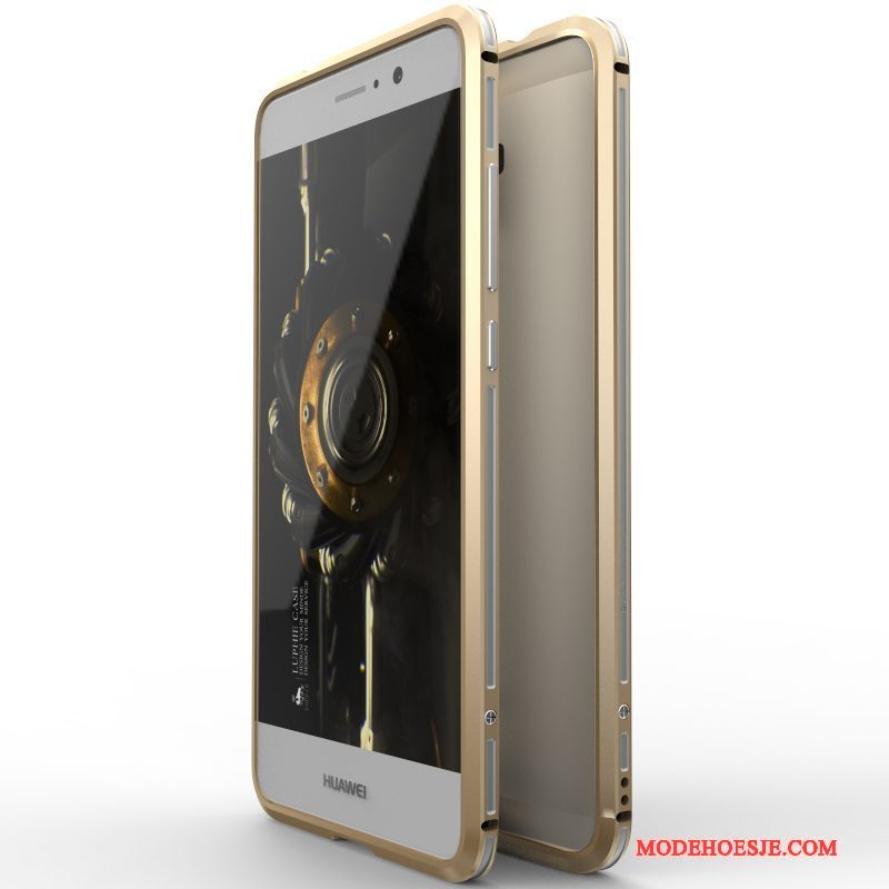 Hoesje Huawei Mate 9 Metaal Telefoon Omlijsting, Hoes Huawei Mate 9 Bescherming Anti-fall Goud