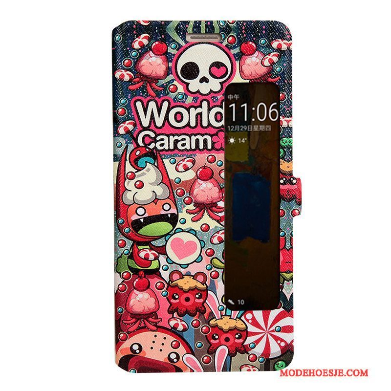 Hoesje Huawei Mate 9 Pro Folio Anti-fall Roze, Hoes Huawei Mate 9 Pro Leer Telefoon Trend